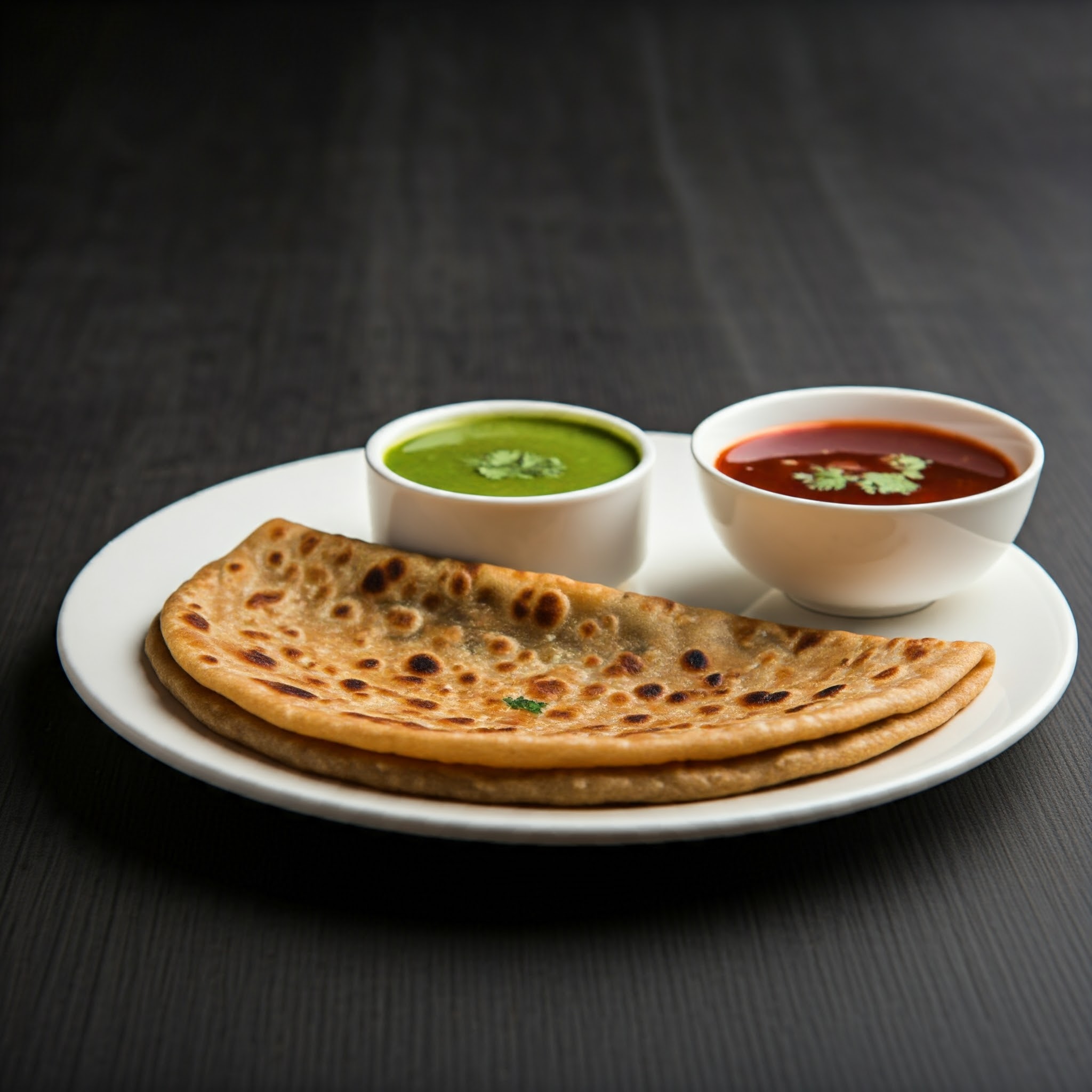 Chicken Stuffed Paratha with seasonal chatni